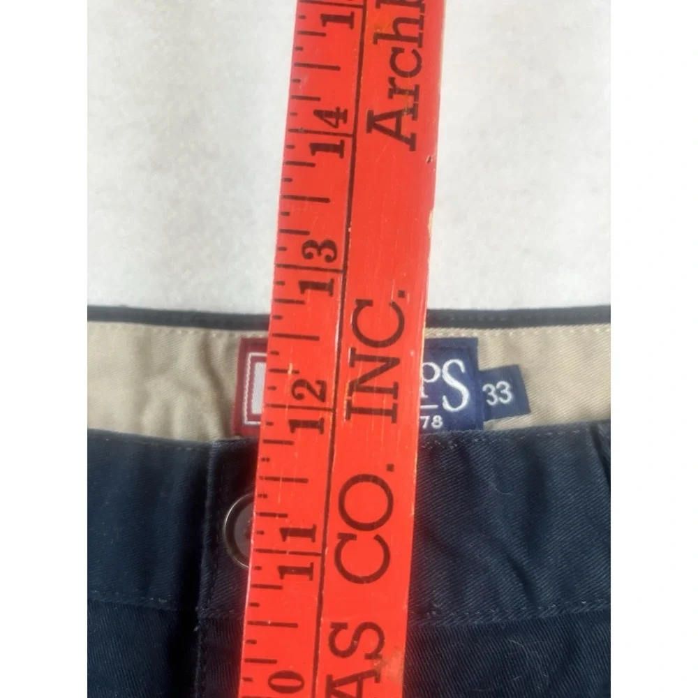 Chaps‎ Men's 31x7 Pleated Front 100% Cotton Chino Casual Shorts Navy Preppy